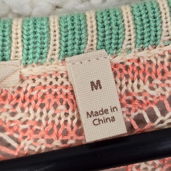 Soft Surroundings Rosita Knit Sweater Top 3/4 sleeve Cotton Multicolor Sz Medium - Picture 5 of 12